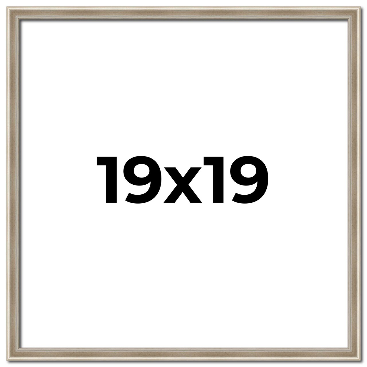 Square Classic Modern Silver Picture Frame - UV Acrylic, Foam Board Backing, Hanging Hardware